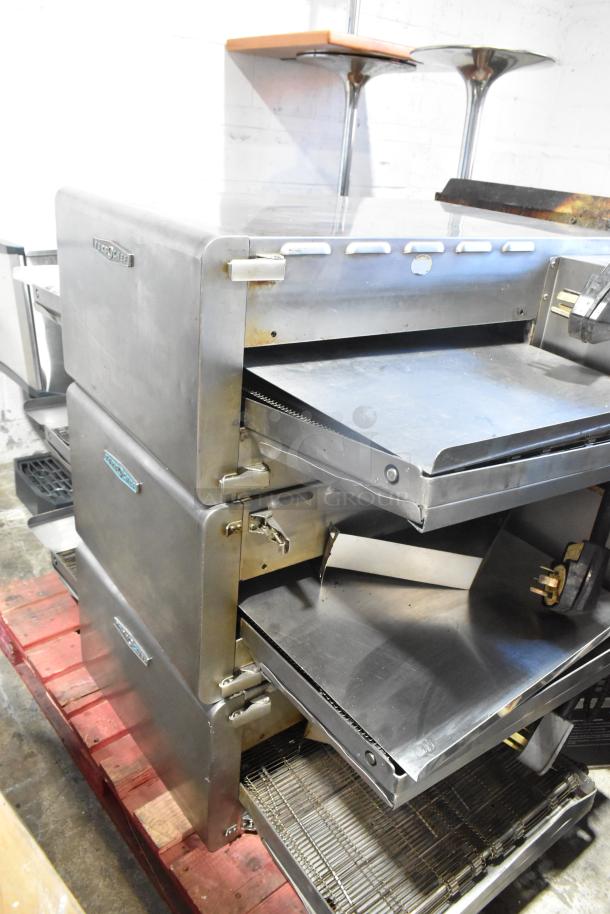 Three 2017 Turbochef HhC2020 stainless steel rapid cook conveyor ovens, 208/240V, 3 phase, for commercial use.