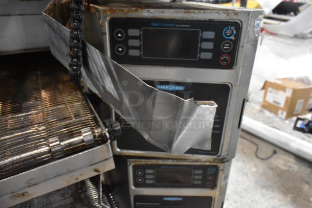 Turbochef HhC2020 commercial conveyor oven, stainless steel, electric, 208/240V, 3-phase, visible wear, control panel shown.