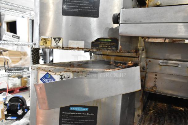 2017 Turbochef HhC2020 conveyor oven; stainless steel; 208/240V, 3 phase; visible wear and caution labels.