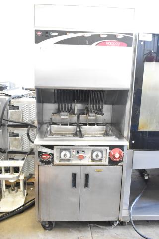 Wells VCS2000 Ventless Hood Cooking System with GSS Electric 2-Bay Fryer. Includes commercial casters, 208V, 3-phase.
