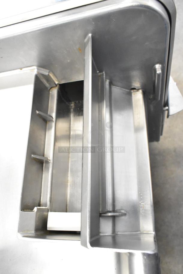 Treif Felix 100-CE industrial food dicer, stainless steel, 800kg/hour capacity, 208/250V, 3 phase, floor model.
