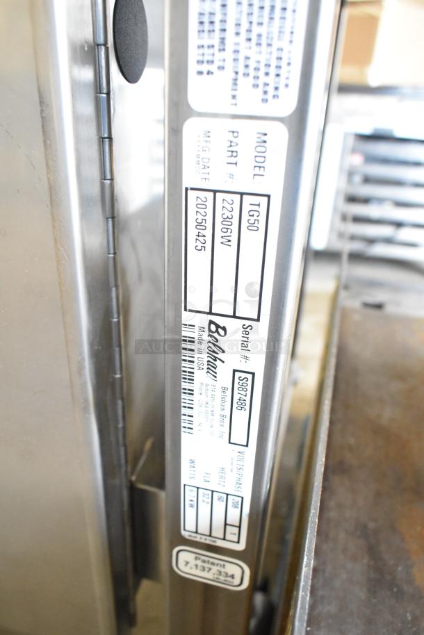 Belshaw Adamatic TG-50 stainless steel thermoglazing station on casters, model TG-50, 208V, 1 phase, part #22306W.