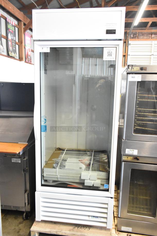 True TSCI-600R-G-PH commercial cooler, brand new with scratches and dents. Features glass door, poly-coated racks. 115V, 1-phase.