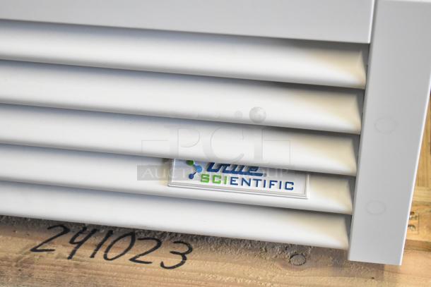 Brand new 2025 True TSCI-600R-G-PH metal cooler, single door, poly racks, 115V, 1 phase; minor scratches indicated.