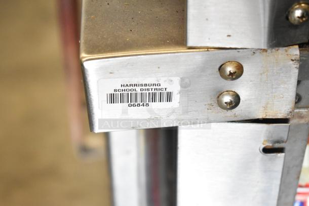 Vulcan commercial convection oven, full-size, view-through doors, thermostatic controls, label reads "Harrisburg School District 06848."