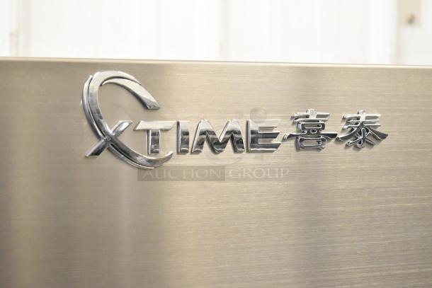 Guangdong ZK130 Automatic Can Flaring Machine, floor style, 110V, 1 phase. Features XTIME logo on metal surface.