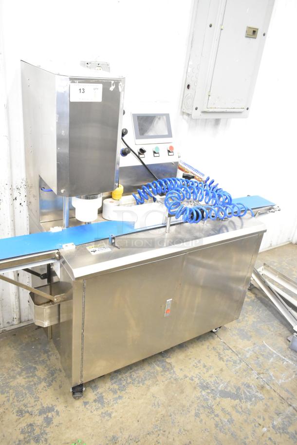 Luohe Orange Mechanical Forming Machine, commercial floor style, 220V, 3 phase, stainless steel, control panel, good condition.