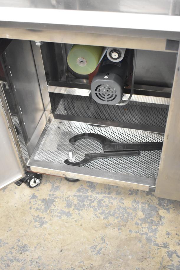 Luohe Orange Mechanical commercial forming machine, 220V, 3 Phase, shown with open access panel, includes wrench tool.