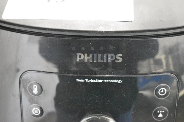 Philips HD96654 Countertop Air Fryer with Twin TurboStar technology, black. Model shown with control panel details.