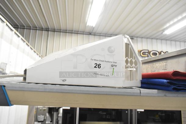 Gardner WS-95 Bug Zapper, 120 Volts, side view showing vent design and auction label, good condition.