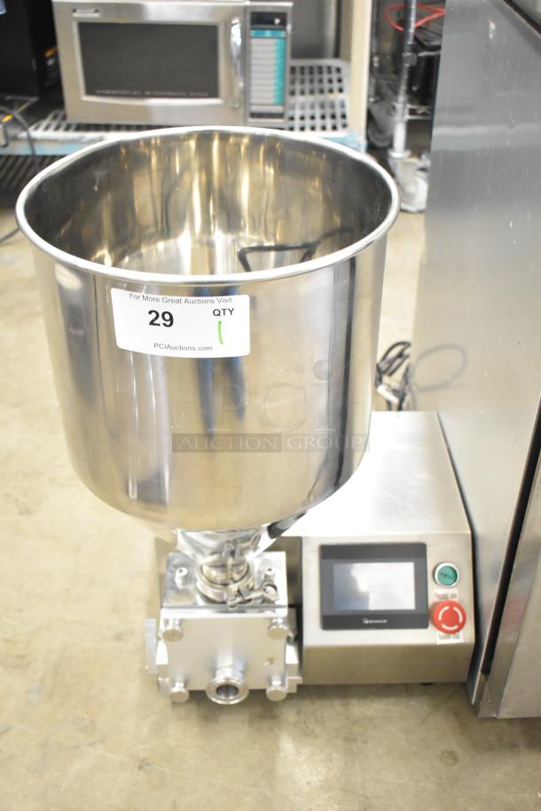 2023 ZD200E-1 Countertop Pastry Donut Filling Machine, 110V, 1 Phase. Stainless steel. Includes control panel, appears unused.