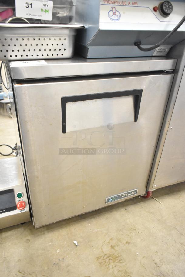 2021 True TUC-24F-HC undercounter freezer, single door, on casters, 115V, good condition, stainless steel exterior.