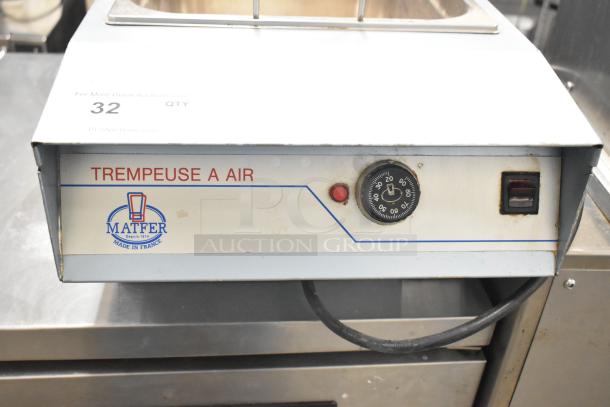 Matfer Depose countertop trempeuse unit, 100/120V, 1 phase. Features control dial, air system, and branding on front panel.