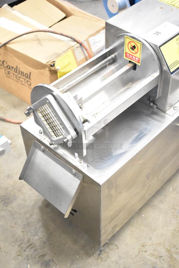 2023 C12 Countertop Semi Automatic Round Bottle Labeling Machine, 220V, 1 Phase, in good condition, with safety and instruction labels visible.