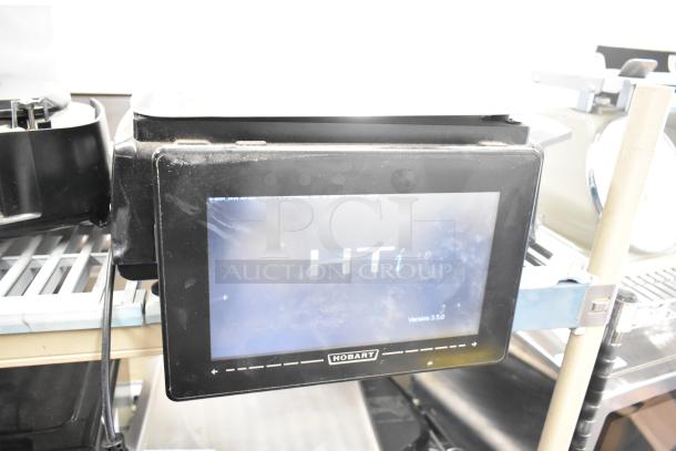 2016 Hobart HTi-7LH metal commercial countertop food portioning scale, tested and working, touchscreen display showing "HTi".