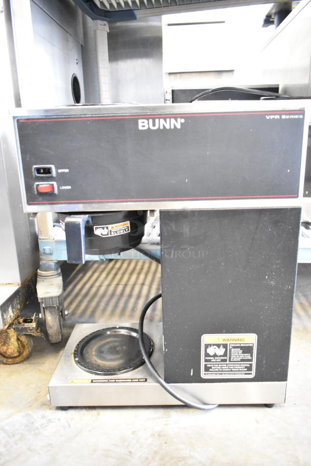 Bunn VPR Countertop 2 Burner Coffee Machine, 120 Volts, 1 Phase, black, with upper and lower burner switches, model VPR.