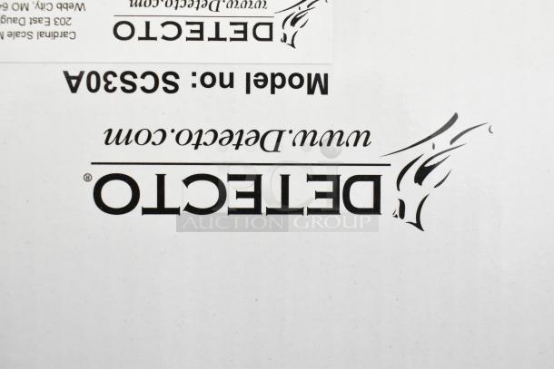 Detecto SCS30A hanging produce scale packaging, showing model number and brand name.