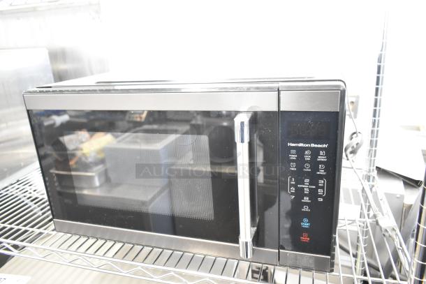 Hamilton Beach HB8436193153-09 countertop microwave, black, digital controls, 120V, 1 phase, excellent condition.