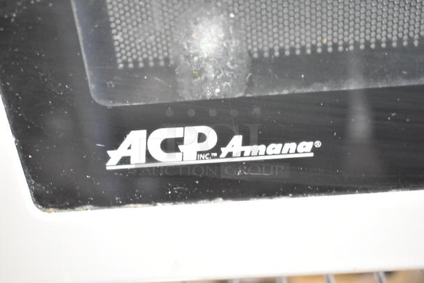 Amana RCS10MPA Commercial Microwave, 120V, 1 Phase; ACP branding visible on the front.