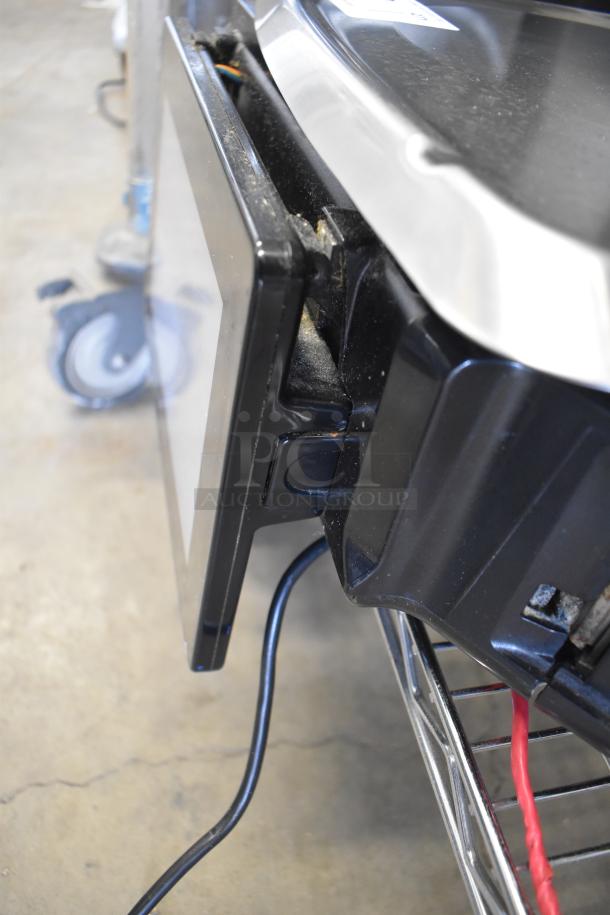 2017 Hobart HTi-7LH26 commercial scale, black casing, showing display and cords, tested and working condition.