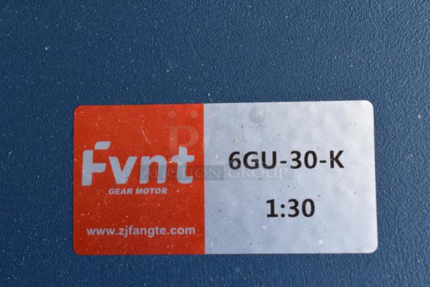 G1WG Countertop Quantitative Filling Machine, 100V, 1 Phase. Fvnt Gear Motor label: 6GU-30-K, 1:30 ratio visible.