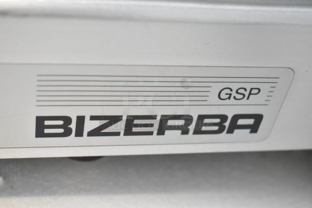 Bizerba GSP H Commercial Meat Slicer, 120V, 1 Phase, featuring brand label detail, in good condition.