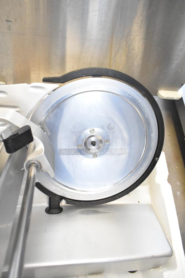 Bizerba GSP H commercial meat slicer, stainless steel, 120 volts, 1 phase, sharp blade, excellent condition.