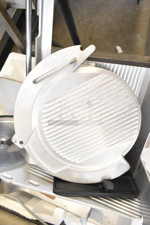 Bizerba GSP H commercial meat slicer, 120V, 1 phase, stainless steel, used condition, adjustable thickness settings.