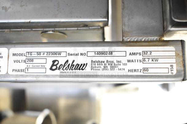 Belshaw Adamatic TG-50 Thermoglazing Station, stainless steel, 208V, 1 phase, model TG-50, serial no. 14090248.