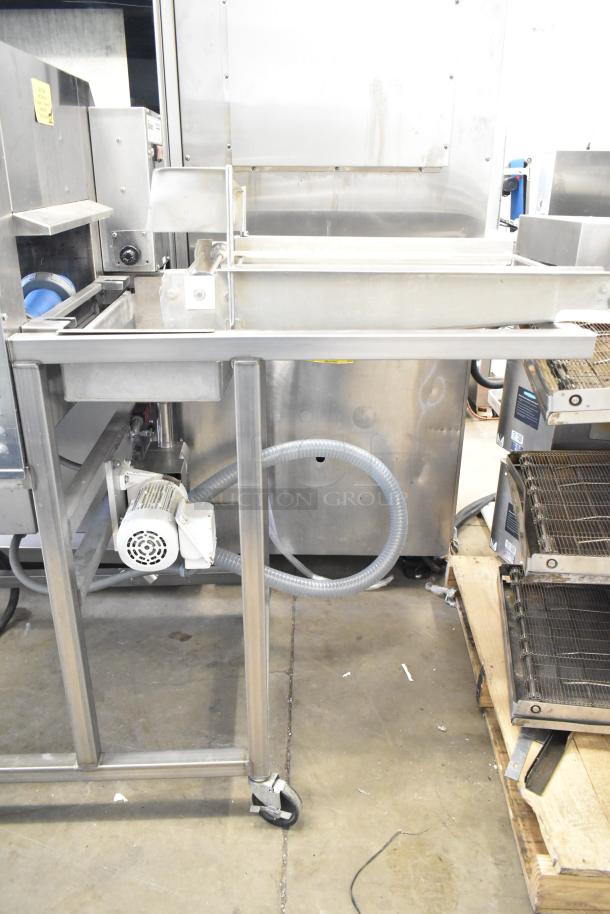 Belshaw Adamatic TG-50 stainless steel thermoglazing station on casters, 208V, 1 phase, commercial use, clean condition.