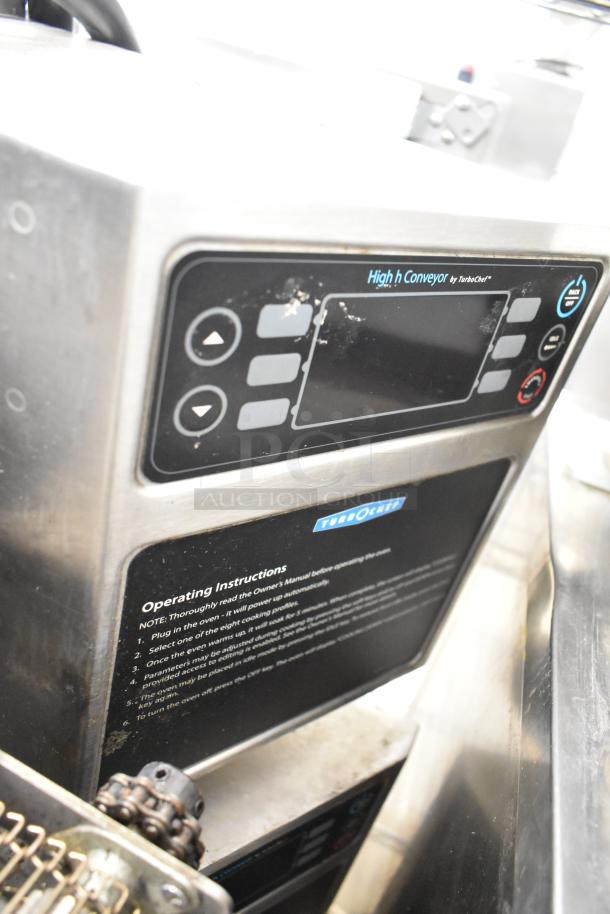 Turbochef HhC2020 Commercial Conveyor Rapid Cook Oven, 208/240V, 3 Phase. Features control panel and operating instructions.