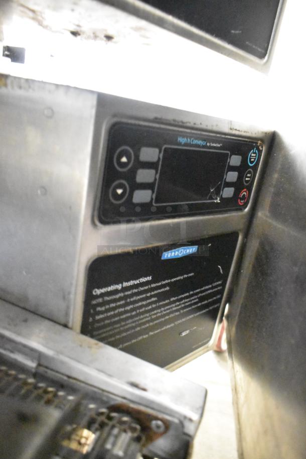 Turbochef HhC2020 commercial conveyor oven control panel, showing buttons and operating instructions. 208/240V, 3-phase.