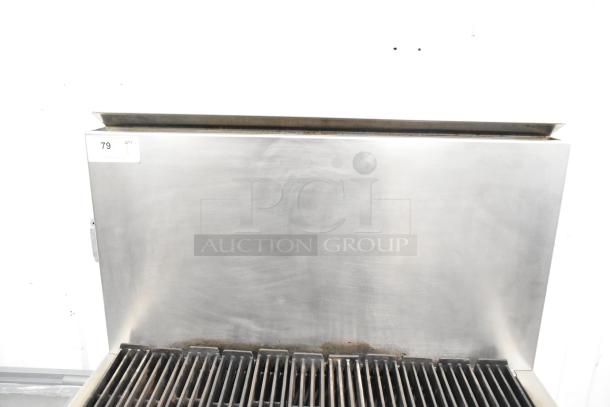 Jade Range JSR-36B-36 commercial charbroiler, stainless steel with back splash, natural gas, tag "79."