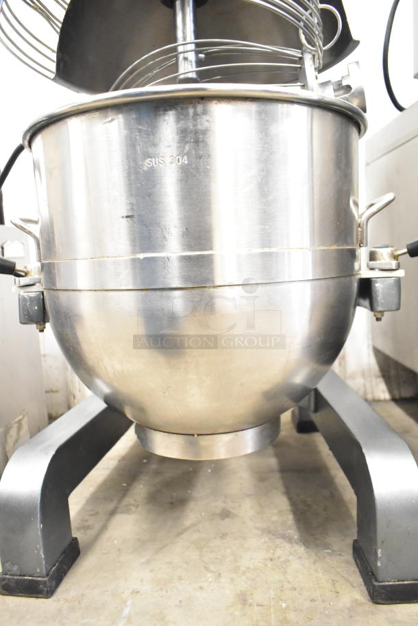 Avantco MX40, 40 qt. planetary dough mixer with bowl, guard, whisk, hook, paddles. Stainless steel, 240V, 1-phase.