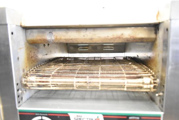 Winco ECT-300 commercial countertop conveyor toaster, used condition, stainless steel frame, 120 volts, 1 phase.