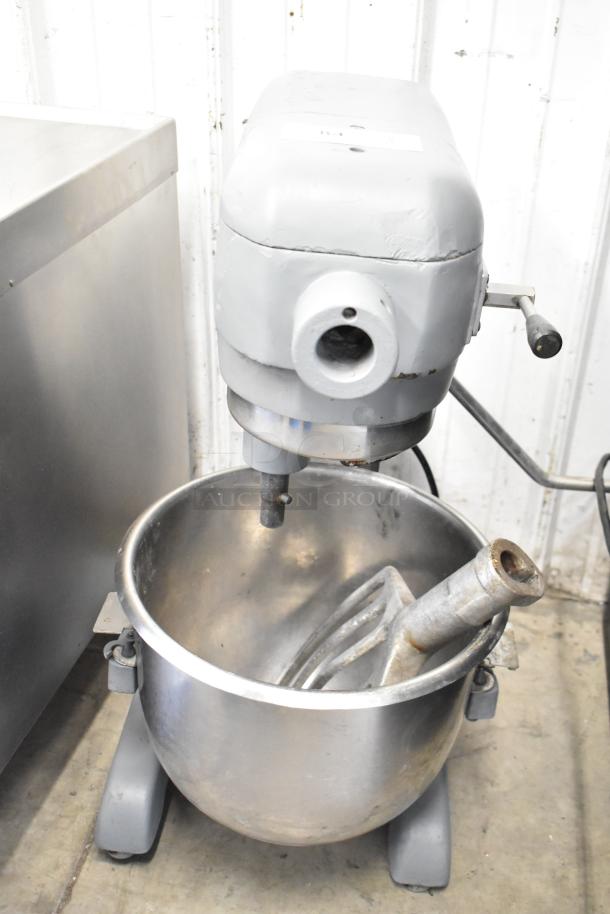 Hobart Commercial Countertop Planetary Dough Mixer, includes mixing bowl and paddle attachment, 115 volts, 1 phase.