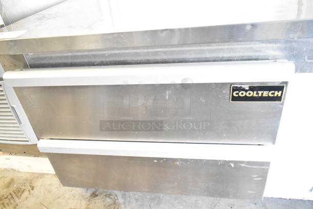 Cooltech CRI-52CF commercial chef base with two drawers, stainless steel, on casters. 115V, 1 phase. Cooltech logo visible.