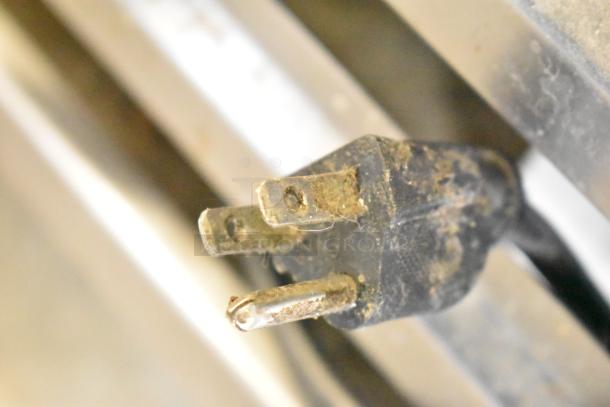 Cooltech CRI-52CF plug detail. Commercial 115V, 1 Phase chef base with two drawers on casters. Used condition.