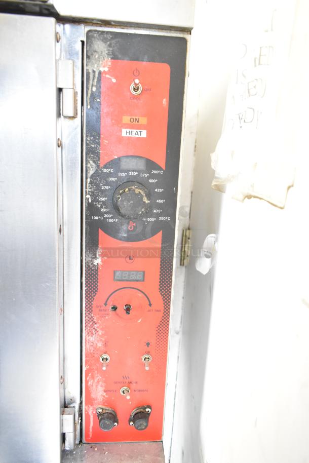 Vulcan full-size convection oven, view-through door, thermostatic controls. Features metal legs on commercial casters.