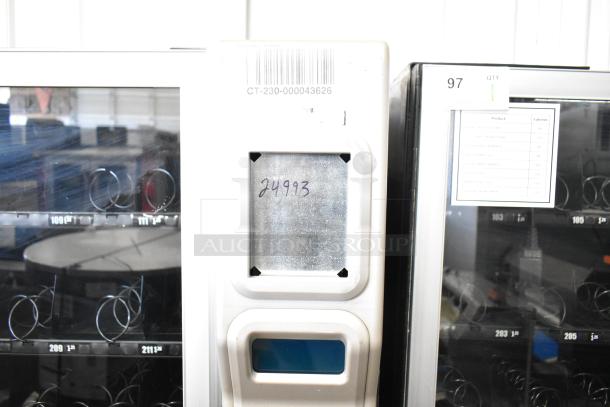 Crane 181 vending machine, commercial floor model, 115V, 1 phase, visible item number 24993, barcode CT-230-000043626.