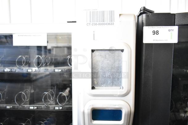 Crane 181 Commercial Floor Vending Machine, 115V, 1 Phase. Control tower barcode: CT-230-000043622. Auction tag: 98.