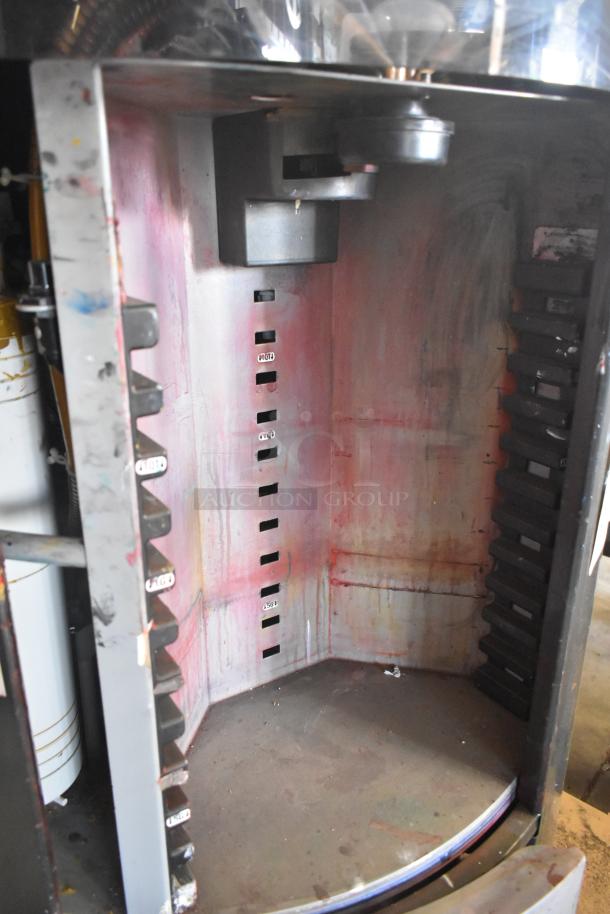 Hero Archimede A260 Commercial Floor Paint Color Dispenser, internal view showing compartments, used condition, slight paint residue.