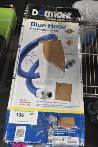 Dormont 1675KITS48 48" gas connector kit, brand new with scratch and dent, 3/4" male/male couplings, original packaging.