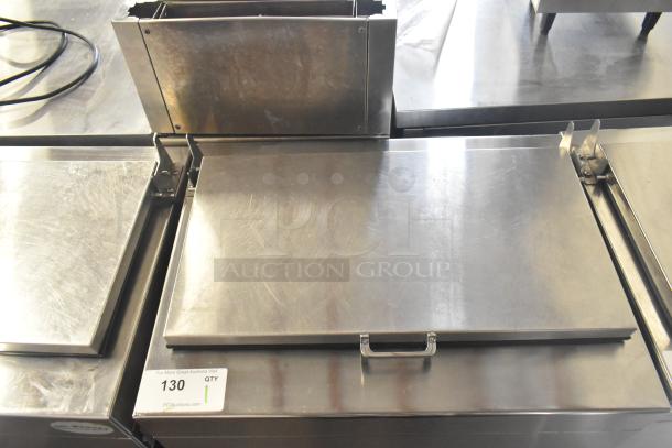 Glastender FRM-2 commercial mobile ice cream freezer, 24", 2 tub capacity, stainless steel, on commercial casters, 120V.