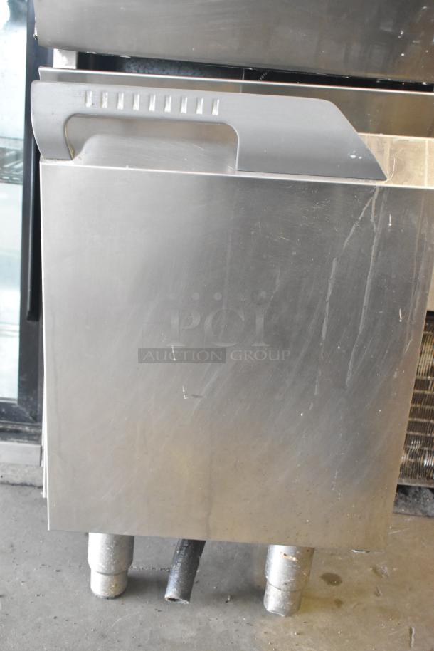 Rosito Bisani CPG1TWBHBTU commercial pasta cooker, stainless steel, natural gas, 80,000 BTU, floor style, fair condition.