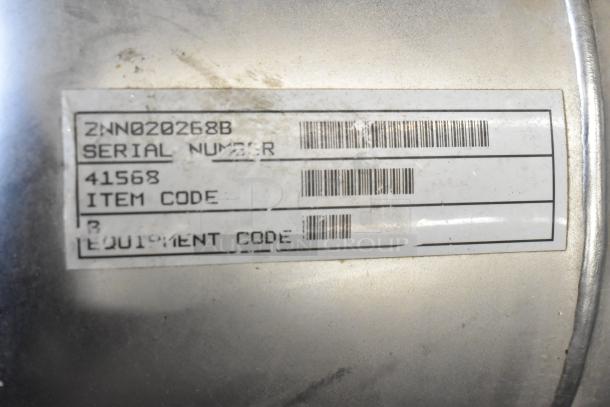 Alt text: McCann's Motor, 115 Volts, 1 Phase, with visible label showing serial number ZNN020268B, item code 41568.