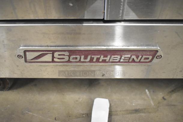 Southbend SLGS/12SG commercial convection oven, full size, view-through doors, thermostatic controls, on casters, logo visible.