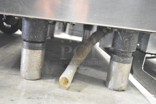 Rosito Bisani CPG91MT0 commercial gas pasta cooker, undercarriage view showing gas connections, 50,000 BTU.