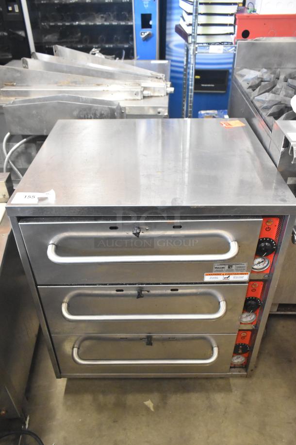 2019 Vulcan VW3S commercial warming drawer, 3-drawer unit, stainless steel, 120 volts, 1 phase, in used condition.