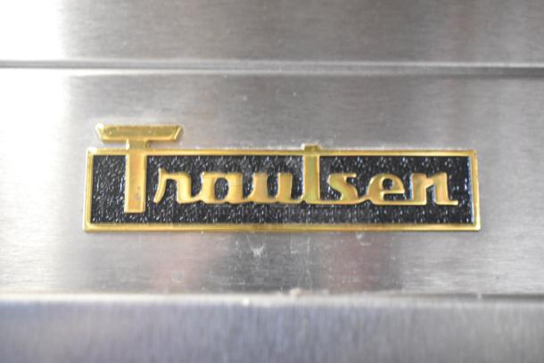 2018 Traulsen G31010 3 Door Freezer, model plate detail. Commercial casters, 115V, 1 phase.